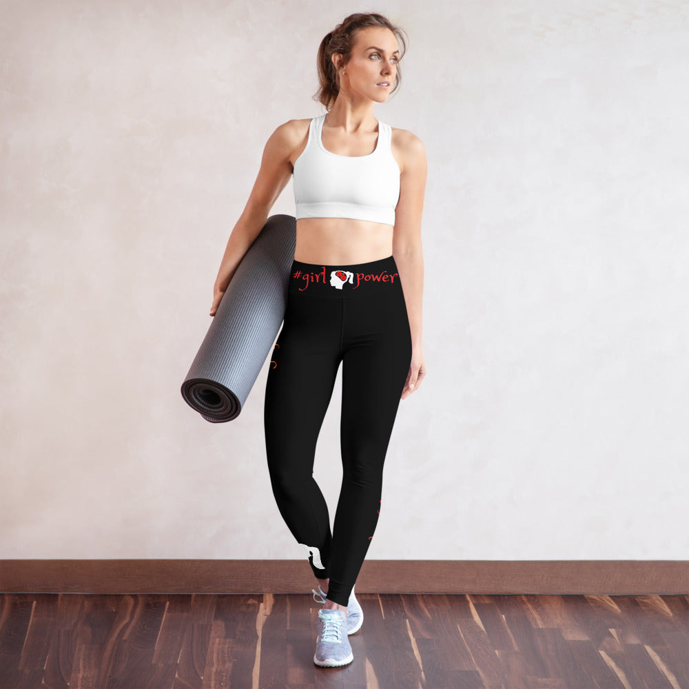 Athletic Wear Leggings for Active Girls- #girlpower. Wear-Your-Attitude Yoga Pants- Black, Beige, Plum . WickedYo.